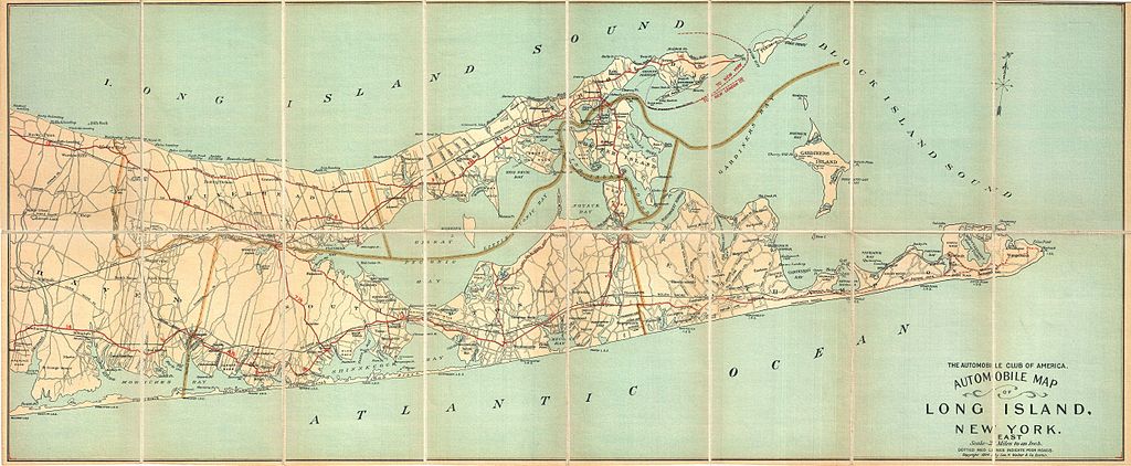An Automobile Club map showing the location of the Amagansett Station near the tip of Long Island. An Automobile Club map showing the location of the Amagansett Station near the tip of Long Island.